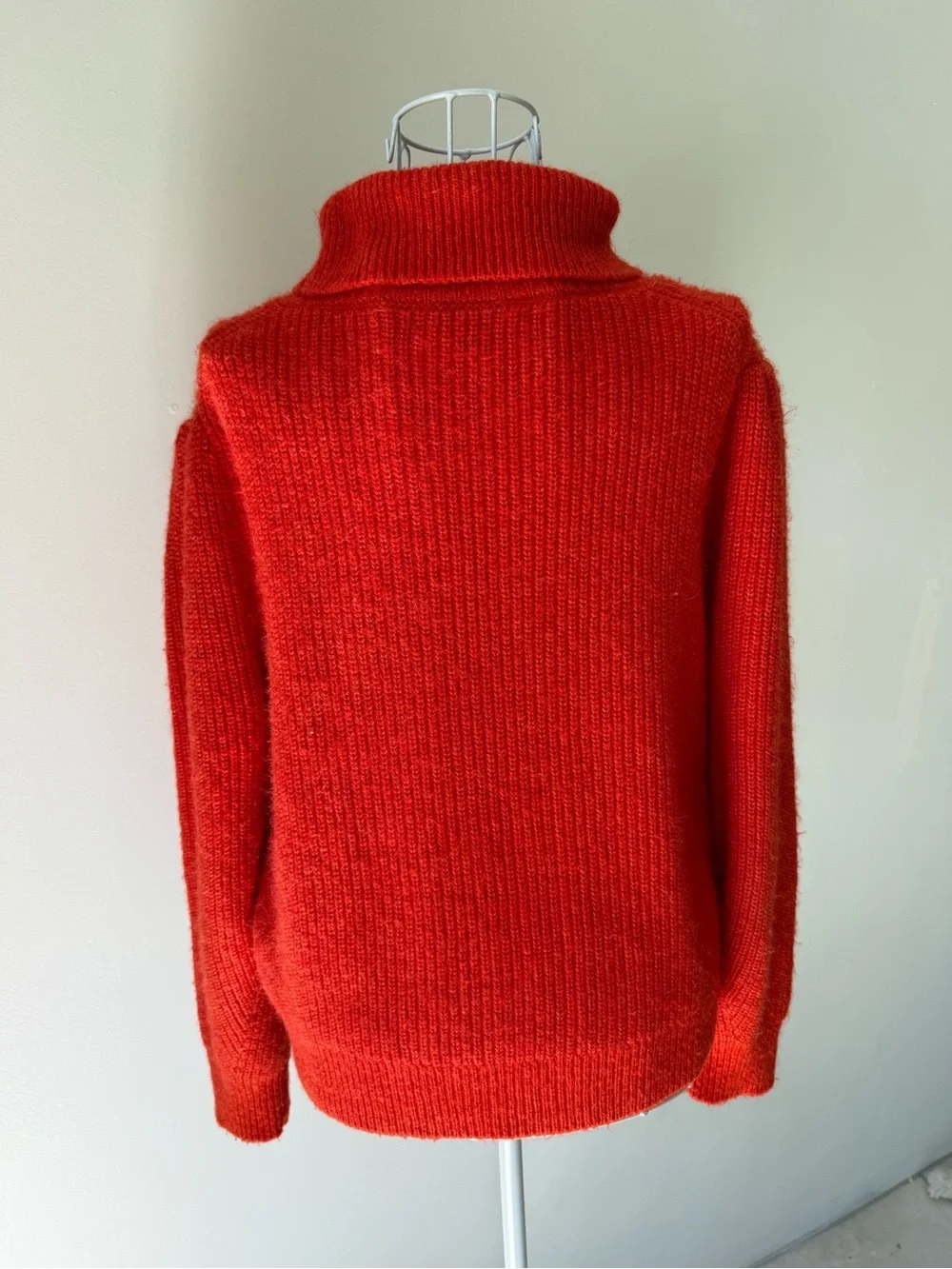 J.Crew Red Turtleneck Sweater Alpaca Merino Wool Blend Size L Cozy Warm